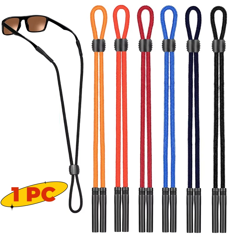 Sunglass Retainer Cord - スポーツ用メガネストラップ1個、サングラスホルダー、男女兼用アイウェアリテーナー、調節可能なバックル付きリーディンググラスチェーン