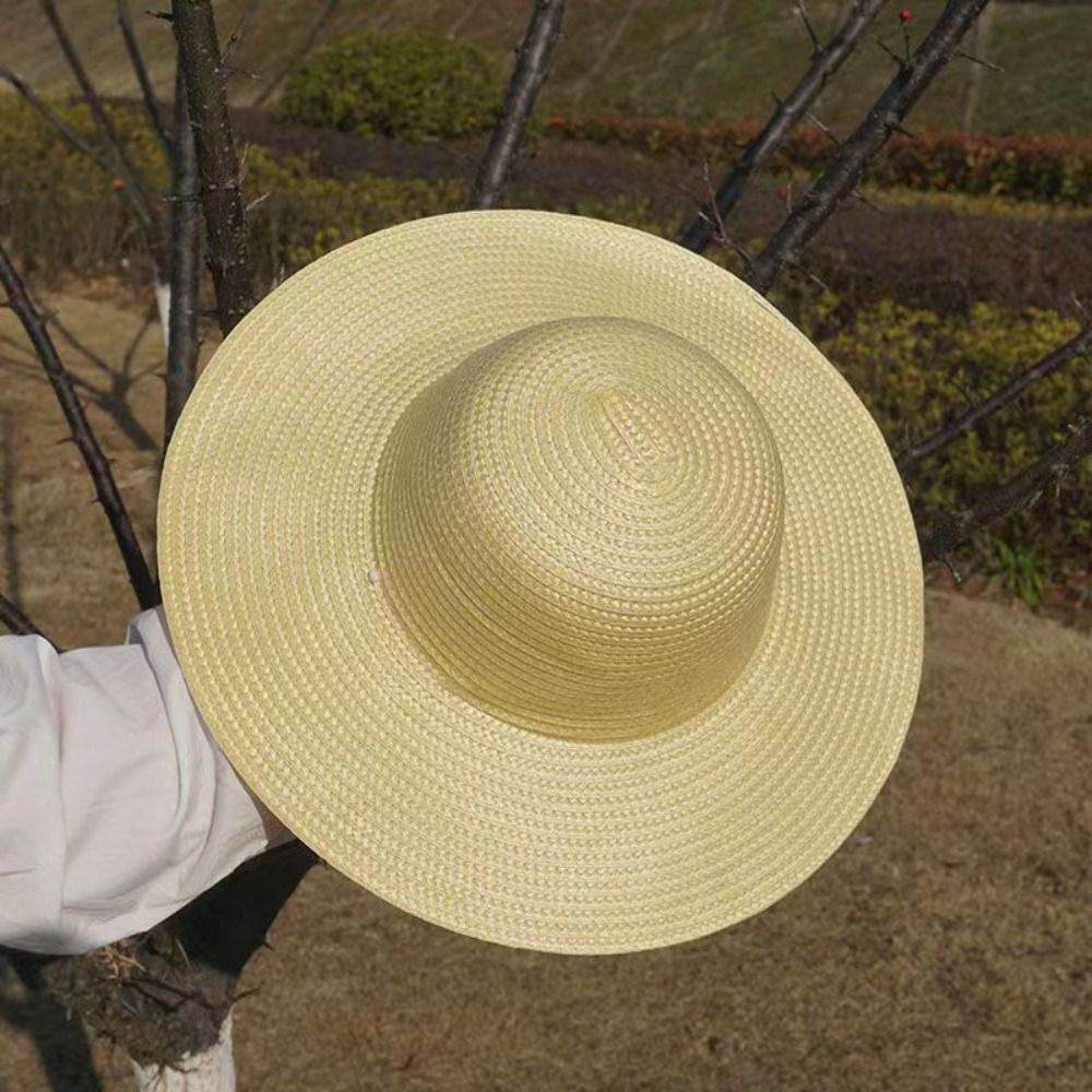 夏用つば広麦わら帽子 風よけロープ付き UVカット ビーチ/ - Bucket Hat Straw のレビューと価格