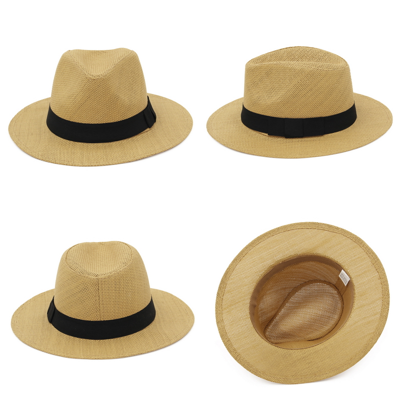 夏用ストローパナマハット 女性男性用 広いつばのアウトドアU - Bucket Hat Straw のレビューと価格