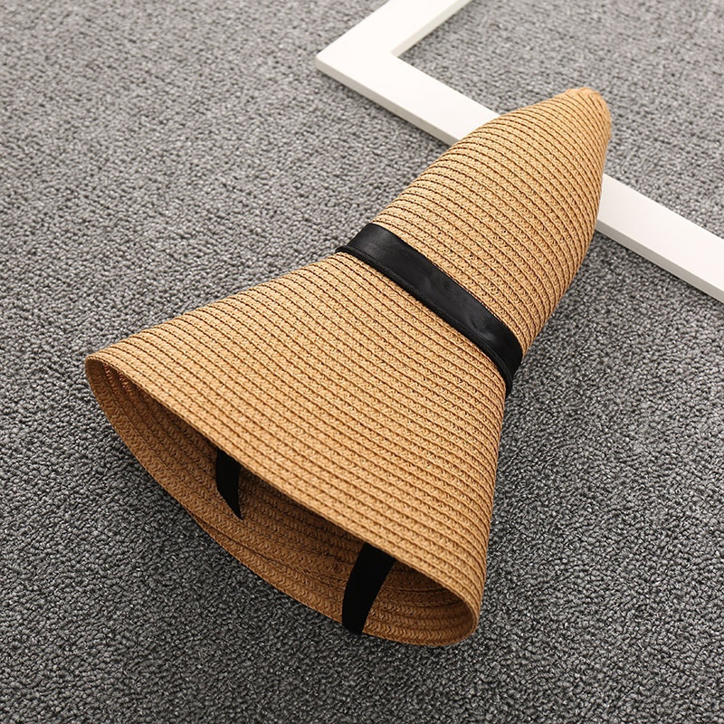 パナマシンプルな夏のビーチハットカジュアル女性フラットつばち - Bucket Hat Straw のレビューと価格